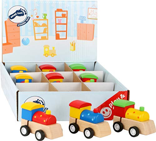 small foot Display Lokomotive zum Aufziehen aus Holz, 100% FSC Zertifiziert, fördert die Motorik, Art.-Nr. 11016