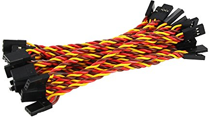 OliYin 20 stücke Stecker auf Stecker Verdrehte Verdrahtung 100mm 10 cm 3,93 Zoll 26AWG 30 Cores RC Servo Verlängerungskabel für Futaba JR