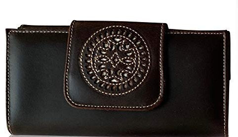 LEGADO Cartera Mujer Monedero de Mujer Billetero Piel Rosa Blanca señora Cuero Grande Gran Capacidad Hecho en Ubrique España Regalo Pulsera Bandera ESPAÑA y Tarjeta de Proteccion RFID (Grande)