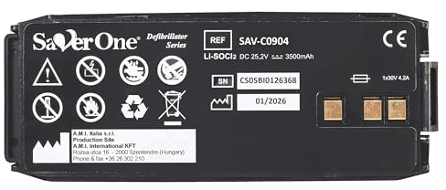 AMI ITALIA® Batteria originale per defibrillatore SAVER ONE e SAVER ONE D non ricaricabile LiMnO2