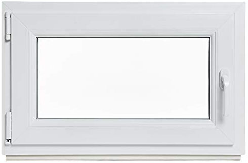 Ventana de sótano – Plástico – Color blanco – Ancho x Alto: 90 x 60 cm – DIN izquierdo – Doble acristalamiento – Artículos de almacén