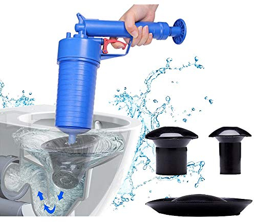 Toilet Plunger with 4 Suckers, High Pressure Air Drain Buster Pipes Blaster Sewer Drain Unblocker Toilet Clogged Dredger Tool for Kitchen, Bathroom, Sink, Bathtubs, Floor Drain
