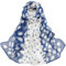 Dancila Dames Foulards En Soie Femmes Floral Imprimé Soie Mousseline De Soie Foulard Écharpe Wrap Foulards Foulard 155 * 50cm Châles Tube Écharpe (Bleu marine)