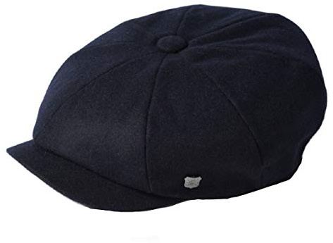 Failsworth Hats Alfie Melton Newsboy Cap (58cm, Navy)