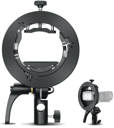 Godox S2 Speedlite Bracket, S-Type Flash Bracket Update Version with Bowens Mount Compatible with Snoot Softbox for Square Round Head Flash AD400PRO V1 AD200PRO AD200 Fresnel Head V860II TT685 TT350