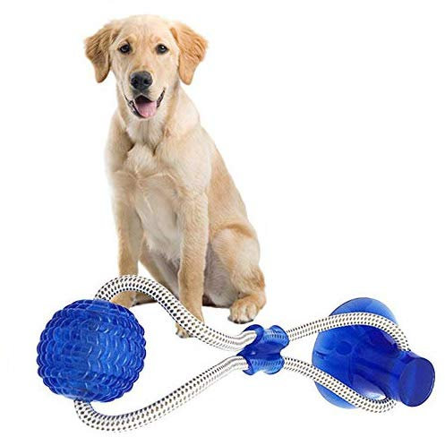 Fewao Jouet molaire Multifonction pour Animal Domestique Balle rebondissante avec Ventouse Forte Durable Cordes de Nettoyage pour Les Dents pour Chiens de Petite, Moyenne et Grande Taille