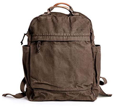 Gootium Canvas-Rucksack für Damen, Vintage-Stil, Outdoor-Reisetasche, lässiger Tagesrucksack, Stoff, Reißverschluss, Umbra
