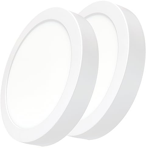 LED ATOMANT Pack 2x Plafon LED Redondo Superficie 24W, Color Blanco Calido (3000K), 2200 lumenes, Diametro 300mm