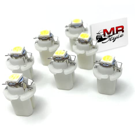 MR-Style Set Aufkleber und 7x high Power LED Tachobeleuchtung (warmweiß) kompatibel mit Audi 100/A6 1990-1997, Instrumentenbeleuchtung Umbauset