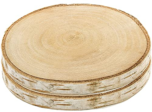 Lot de 2 rondelles de bois pour décoration de table - 12 cm - Pour bricolage et mariage