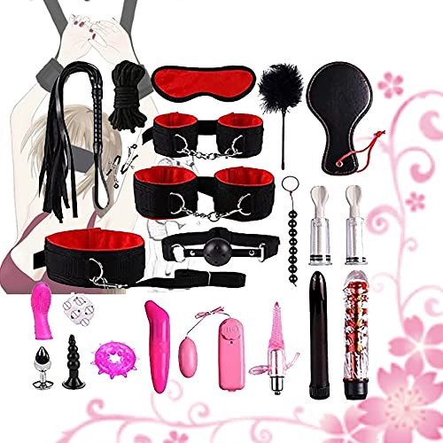 sensensen 22-teiliges Geschenkset für Cosplay, Kostüm, Party, Yoga, Sport, Headwear, Kleidung, Workout, Fitness, Set – Schwarz Rot