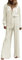 shownicer Damen 2 Stück Casual Outfits Revers Langarm Button Down Shirt Hohe Taille Lange Hosen Loungewear Streetwear Anzüge Weites Plissee Bein Hosenanzüge Zweiteiler B Weiß S