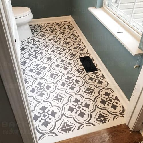 40cm Tile Ceramic Rococo Baroque Retro Vintage Bathroom Kitchen Floor Schablone Schablonen Für Wände Große Farbe Große Vorlage Wiederverwendbare Dekor Mandala Bodenbelag Dekoration Rahmen