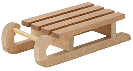 Sharplace Weihnachten Puppenhaus Dekoration Holzschlitten Lernspielzeug 1/12 DIY für Möbel Dekoration Zubehör Mädchen Kinder Kinder