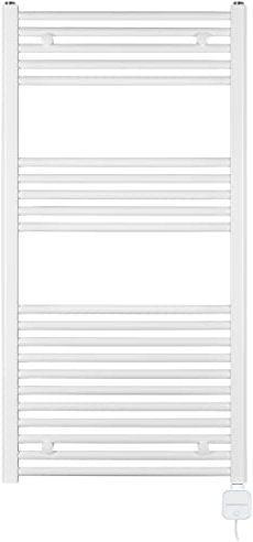 anapont Scaldasalviette elettrico da bagno 1175 x 600 cm, bianco dritto, funzione timer, scaldasalviette, scaldasalviette, scaldasalviette, prodotto in Germania
