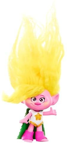 Mattel DREAMWORKS TROLLS Gemeinsam Stark – Puppen Königin Poppy, Viva, Branch, Guy Diamond mit Tiny Diamond mit Plüschhaar und 5 Gelenke, für Kinder ab 3 Jahren, HNF07