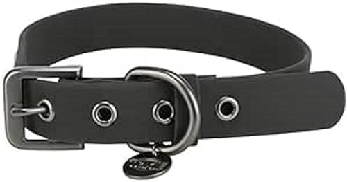 TRIXIE CityStyle Hundehalsband Gr. M, 35–42 cm/20 mm – schwarz | sorgfältiges PVC, wasserabweisend und abwischbar – verstellbar, pflegeleicht und ideal für jedes Wetter