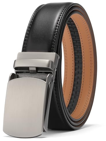 SENDEFN Gürtel Herren, Ledergürtel herren Ratsche Automatikschließe für Herren Business Anzug, Breit 35mm,Größe Einstellbar Belt