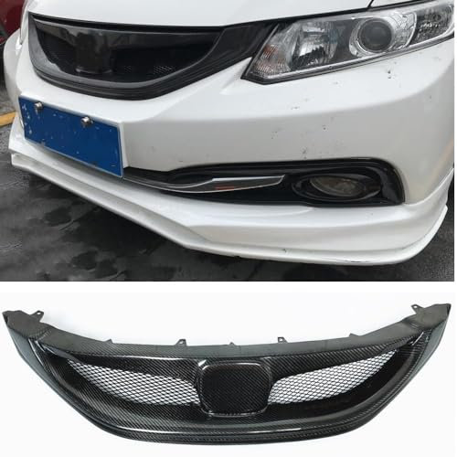 QCHIAN Kühlergrill für Honda Civic Sedan SI 9th 2013 2014 2015, Auto Frontgrill Grill Kühlergrill, Frontstoßstange Radiator Grille, Racing Mittelnetz Grills, Front Ersatz Hauben Grill