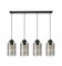 Hangelampe Deckenleuchte| Schwarz | 4-flammig | Lampe 4 x E27 | 230V | Retro Design | 535 Chrome Glas Wohnzimmerlampe