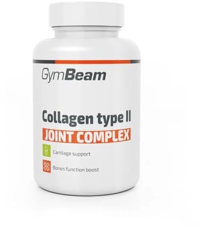 GymBeam Kollagen Kapseln (Typ II) - Hochdosiert, 40 mg pro Tagesdosis, unterstützung für Bewegungsapparat, hochdosiert, mit Vitamin C und D, für die Hydratation und Elastizität des Knorpels, 60 caps