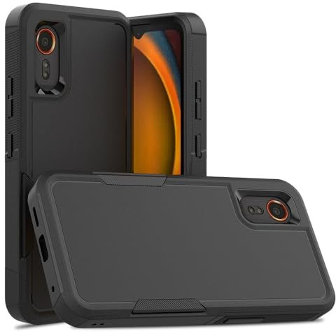 SDTEK Cover per Samsung Galaxy Xcover 7 Robusta Heavy Duty Dual Layer Custodia (Nero)