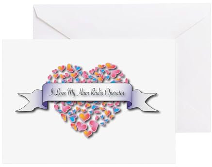 CafePress Love My Ham Radio Operator Greeting Card, Note Card, Birthday Card, Blank Inside Matte Glossy