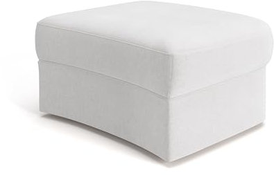 Cavadore Hocker Jawa / Bodennaher Polsterhocker in Nierenform / Ideal als Fußhocker oder Sitzgelegenheit / Passend zur Garnitur Jawa / 84 x 43 x 70 / Mikrofaser, Weiß