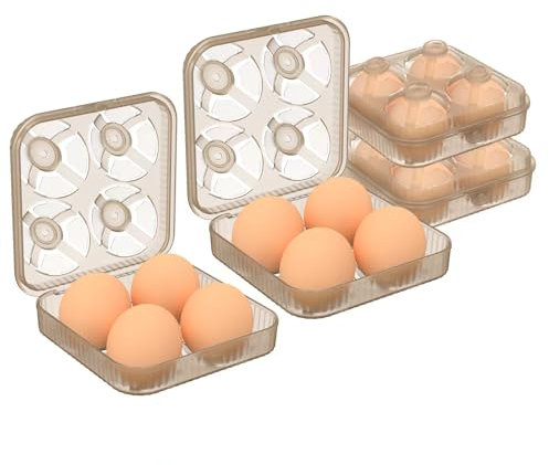 RoseFlower 2 Stück Eierbox 4 Eier, Eier Transportbox, Eierbox Kunststoff Eierdose, Eierbehälter für Unterwegs, Eier Dose Eier Aufbewahrungsbox Eier Behälter Eierträger für Kühlschrank Outdoor Camping