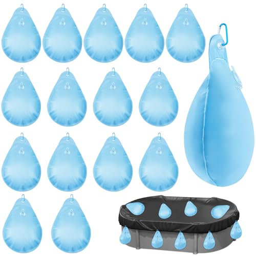 Lot de 16 poids de couverture de piscine d'hiver avec crochet en PVC épais - Sac à suspendre robuste pour piscine hors sol