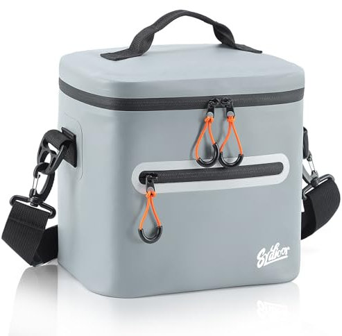 Sydioor 7L Kleine Kühltasche Isoliert – Tragbare Mini-Kühltasche Wasserdicht & Auslaufsicher, Thermo-Lunchtasche für Camping, Picknick, Strand, Grillen, Grau