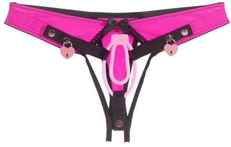 Kutocesy Chastity Cage Männer,Keuschheitsgürtel Männlich Sissy Keuschheit Käfig Harz Keuschheitsclips Penis Käfig Mit Schloss Bondage Sexspielzeug (Pink-M)