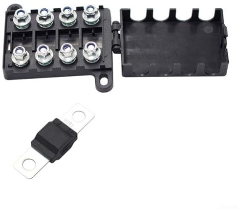 HpLive 4 voies pour porte-fusibles Midi - 200 A max - 4 fusibles 8 Lugs - Double batterie - 4 x 4 - Porte-fusibles avec couvercle amovible