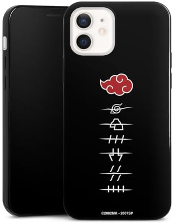 Slim Case extra dünn kompatibel mit Apple iPhone 12 Silikon Handyhülle schwarz Hülle Akatsuki Offizielles Lizenzprodukt Naruto Shippuden