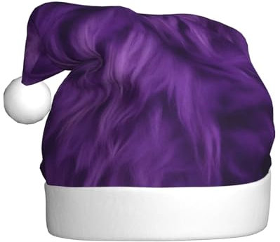 DFEPFKGOKL Lila – Klassische Weihnachtsmütze für Erwachsene – weicher Plüsch, Weihnachtsmannmützen, Weihnachtsfeiertagsdekoration