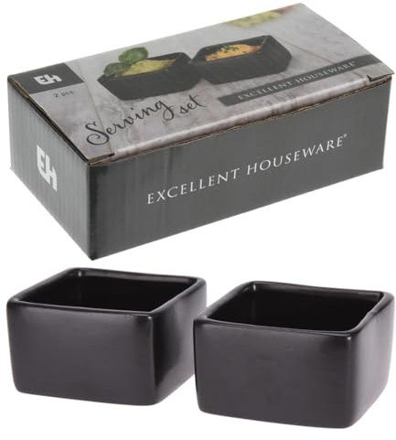 MICA 2er Set Servierschälchen - schwarz - Porzellan - ca. 7 x 7 x 4 cm