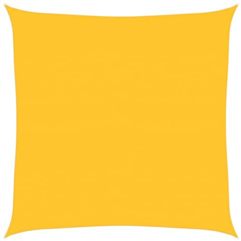 vidaXL Sonnensegel, UV Schutz Sonnenschutz für Terrasse Balkon Garten, Windschutz Wetterschutz Quadratisch, Sonnendach, 160g/m² Gelb 7x7m HDPE