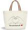 Canvas Tote Bag mit Spruch, Einkaufstasche mit Motiv, Herzensmensch Geschenk, Baumwolltasche Bedruckt, Geschenk für Frauen Freundin, Kollegin Schwester zum Geburtstag
