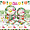 Moerstar 102 Pezzi Set Stoviglie per Festa Hawaiana con Piatti Carta Fenicotteri Hawaiane Bicchieri di Carta Tovaglioli Tovaglie Decorazioni per Festa Hawaiana per Party Hawaiano (Stile 1)