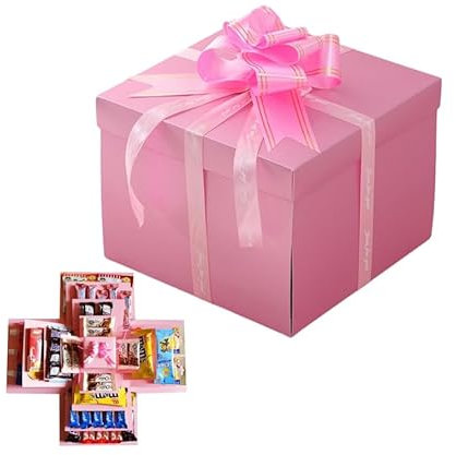 Explosionsbox, 5-lagige Kreative Geschenkbox Überraschungsbox, DIY Handgemachte Geschenkbox Überraschungsbox Explosion Box für Weihnachten Geburtstag Jubiläum Valentinstag Hochzeitsgeschenk (Rosa)