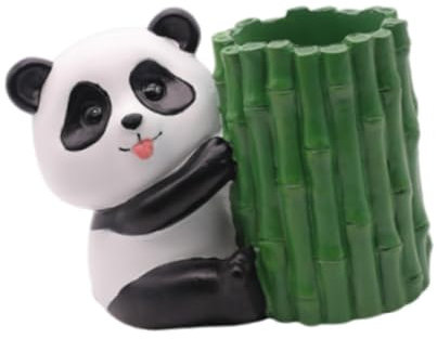 FytStycale Pot à Crayons En Résine Motif Panda pour Organiser Votre Bureau, 17.5x10x12cm
