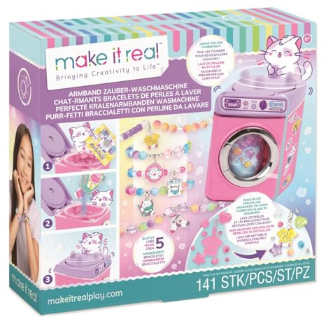 Make It Real 2901466 Bracelet Magic Washing Machine, DIY Bracelets Set for Magical Colouring of Pendants and Beads, Jewellery Making Yourself for Children