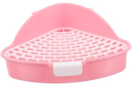 GALPADA Dreieckige Kleintier Toilette mit Spritzschutz Platzsparend für Kaninchen und Meerschweinchen Abnehmbar und Leicht zu Reinigen für Ecken Zuhause und Unterwegs Anti Fall Bunny