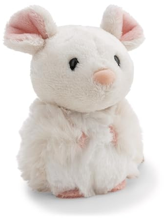 Kuscheltier Maus 12cm - weiß - Stofftier aus weichem Plüsch, niedliches Plüschtier zum Kuscheln und Spielen, für Kinder & Erwachsene, tolle Geschenkidee | 62159