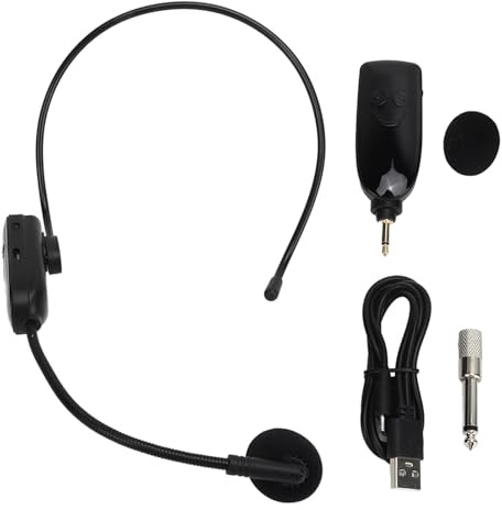 Genérico Amplificatore Vocale Senza Fili - 2.4G Personale, Cuffie con | Microfono, Altoparlanti con Clip Di Riduzione Del Rumore | Amplificatore Voce Insegnamento Mani Libere Creativi Lunghe