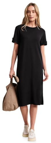 Street One Midi-Kleid mit Rundhals und Knöpfen Black 46