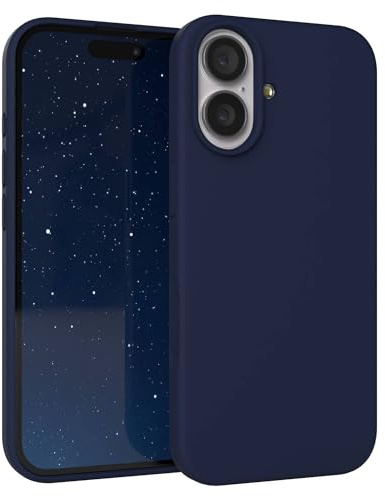 EAZY CASE Premium Silikon Hülle für iPhone 17 - Handyhülle, Stoßfest, Schutzhülle mit Kameraschutz, Kratzfester weicher Mikrofaser-Innenfutter, Slim Liquid Silikon Cover Case Bumper - Nacht Blau Blau