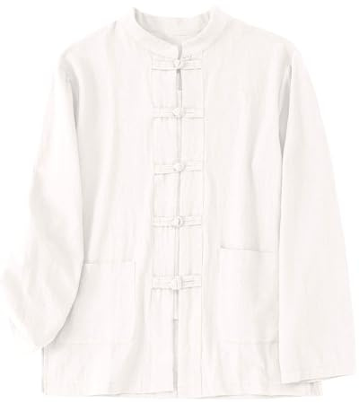 Chemise En Lin Pour Homme Tenues de Tai Chi Veste d'Arts Martiaux Chinois Uniforme Traditionnel, Vêtement d'Extérieur Pour Arts Martiaux Kung Fu, Tai Chi Wushu Pour Homme Femme Costume Tang