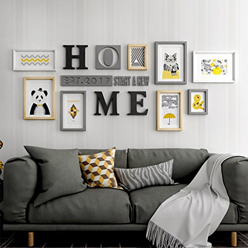 Bilderrahmen Collage Fotorahmen Collage Foto Wand Luxus Wohnzimmer minimalistischen kreative Holz Bilderrahmen Urlaub Geschenke ( Farbe : Pattern 2 )