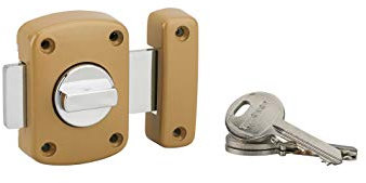 THIRARD - Verrou à bouton Alouette pour porte intérieure, cylindre 35mm, acier, 3 clés, époxy bronze